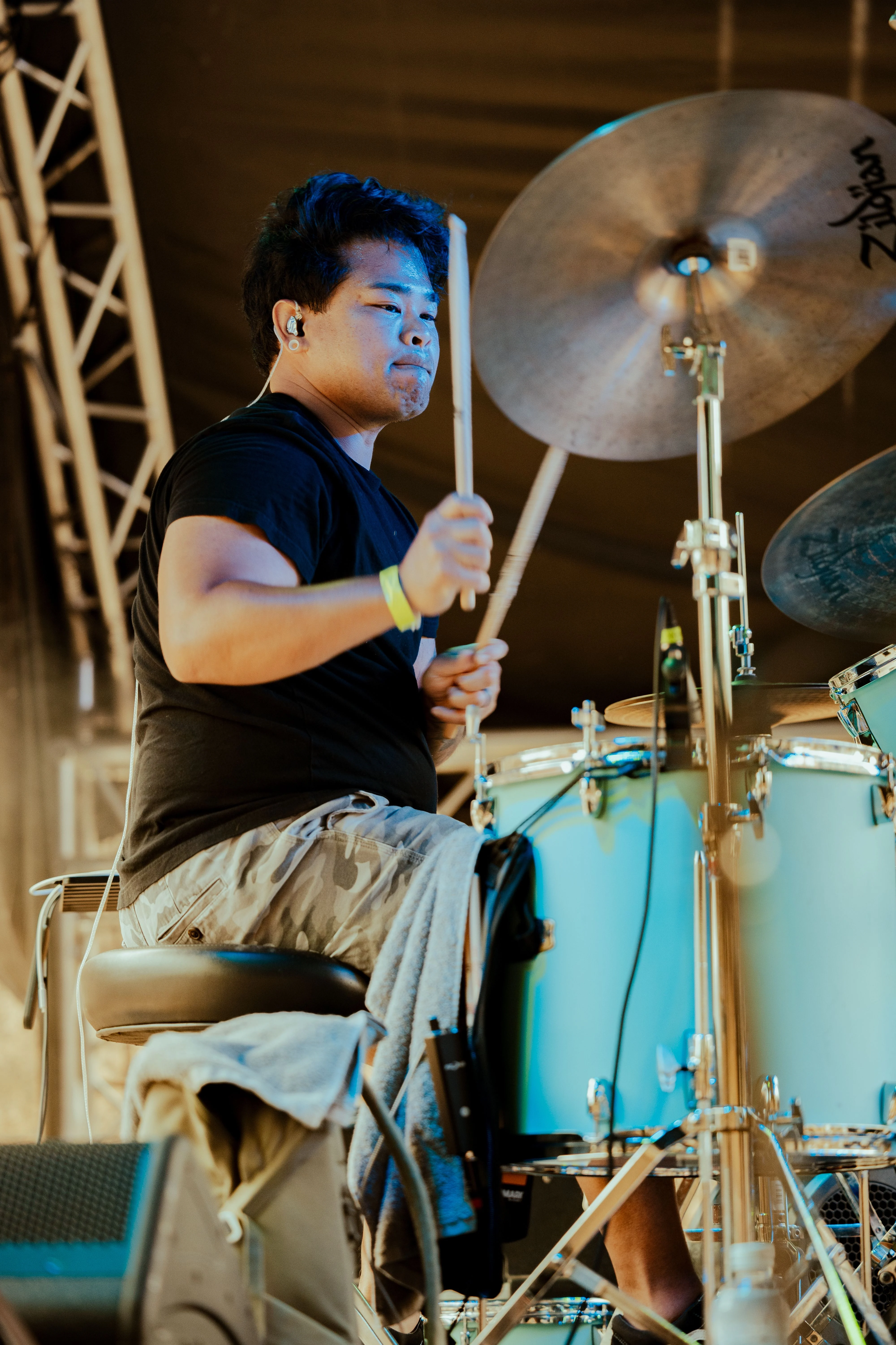 Rod playing drums with Back To The Start